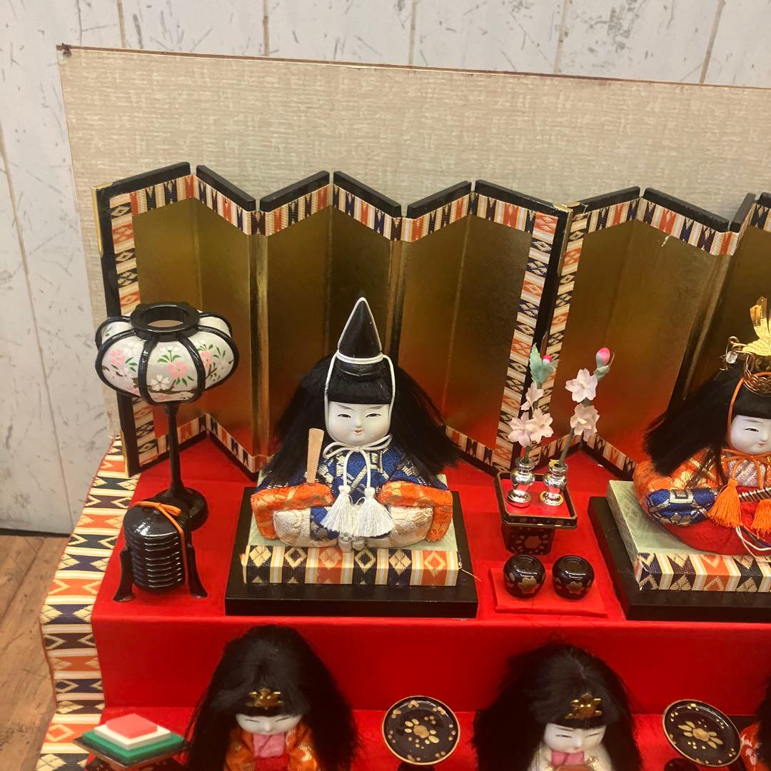 昭和レトロ 民芸品 6段 ミニ雛人形セット 固定式 ひな祭り インテリアオブジェ