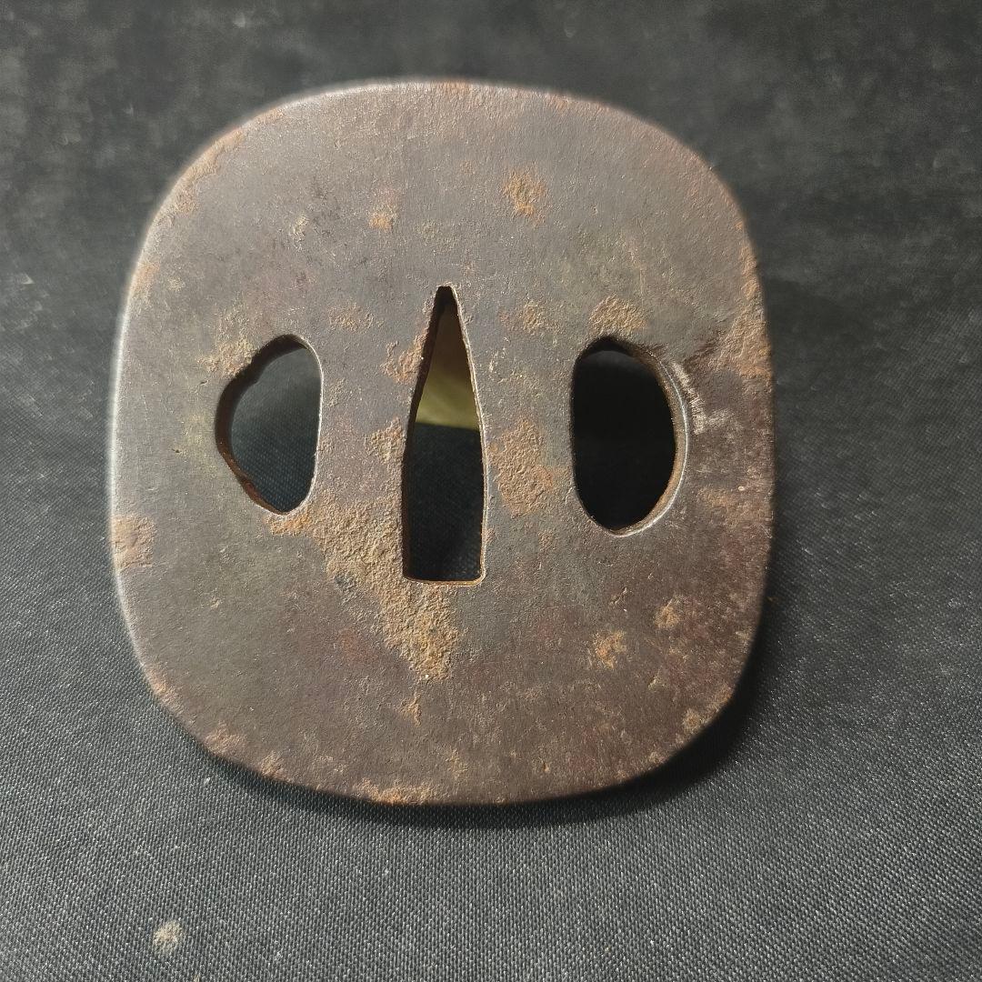 刀剣美術 日本刀鍔 國廣在銘 鉄地 江戸骨董 時代物 刀装具 蒐集家旧家蔵出美品