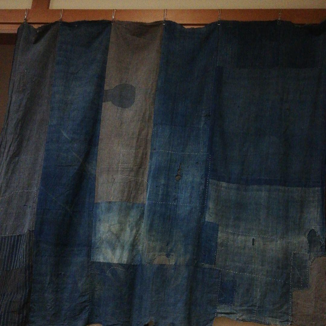 追加画像 B2 襤褸大判6幅 つぎはぎ藍染の布団皮 らんる