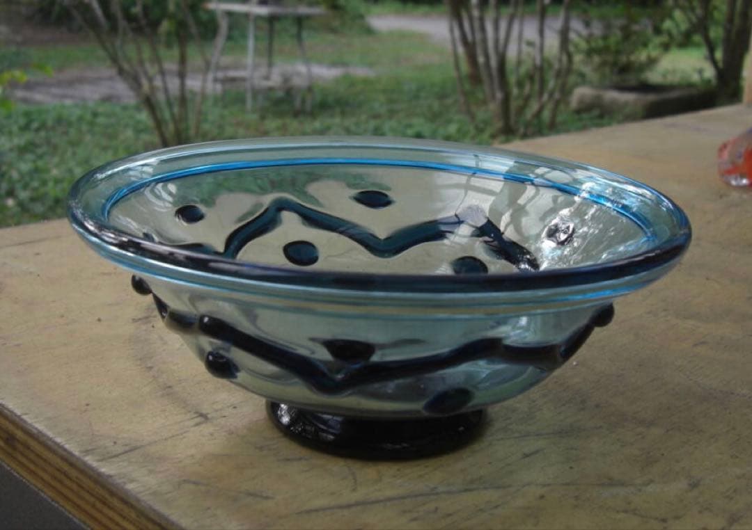 舩木倭帆さんの吹きガラス 大鉢 ボウル ガラス器 コンポート