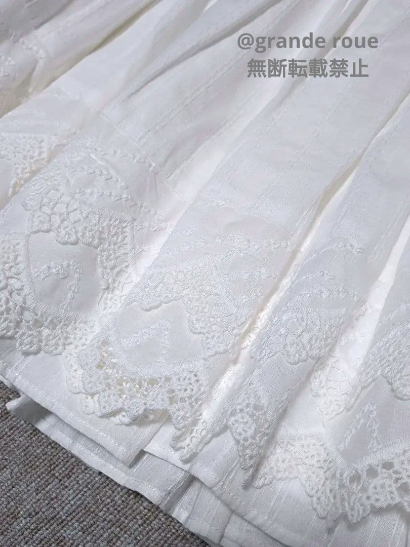 Sheglit●コットンレーススカート ホワイト●シェグリット