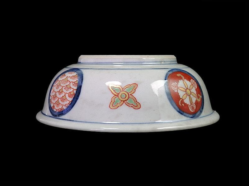 大聖寺伊万里 金襴手 窓絵 花鳥紋の図 春寒鉢 膾皿 5客 C770AS-CZt