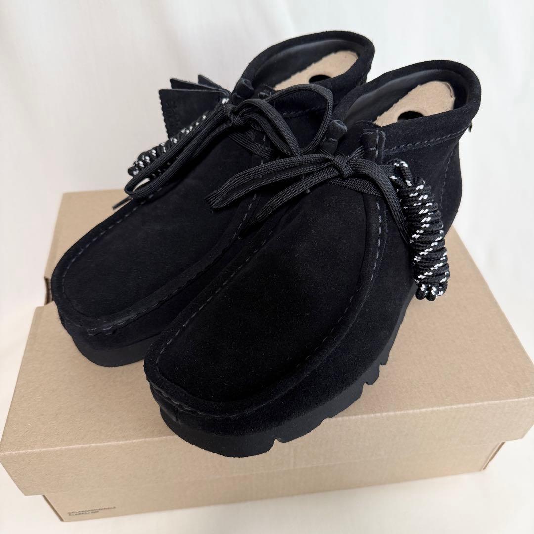 クラークス　ワラビー　ゴアテックス GORE-TEX UK7 黒　スエード　25