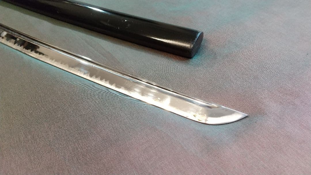 【樋入り尖り互の目刃紋】模造刀 舞踊 模擬刀 拵え 喰出し鍔 刀剣 日本刀 刀