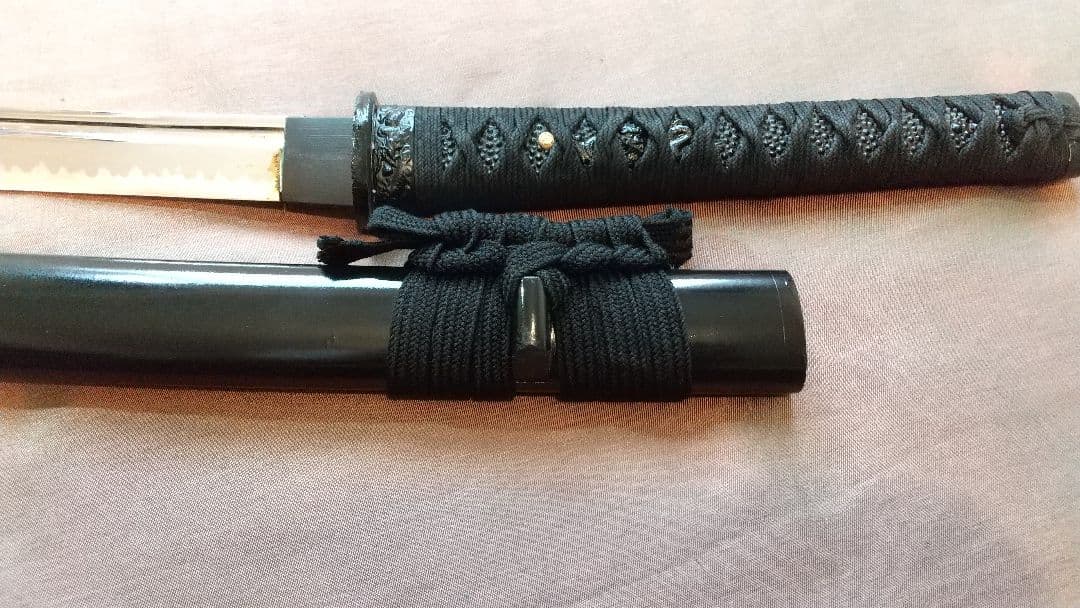 【樋入り尖り互の目刃紋】模造刀 舞踊 模擬刀 拵え 喰出し鍔 刀剣 日本刀 刀