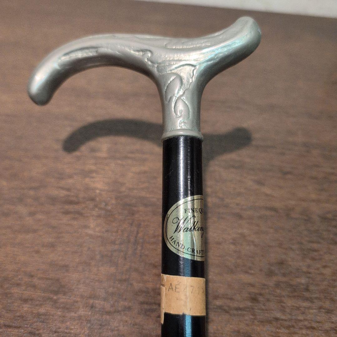最終価格 英国製 ヴィンテージ ハンドメイド 木製 杖 シルバーハンドル