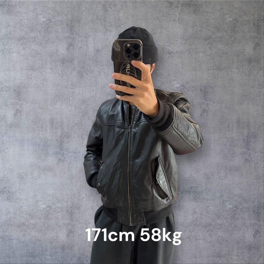 OLD GAP レザー MA-1 フライトジャケット オールドギャップ ブラック