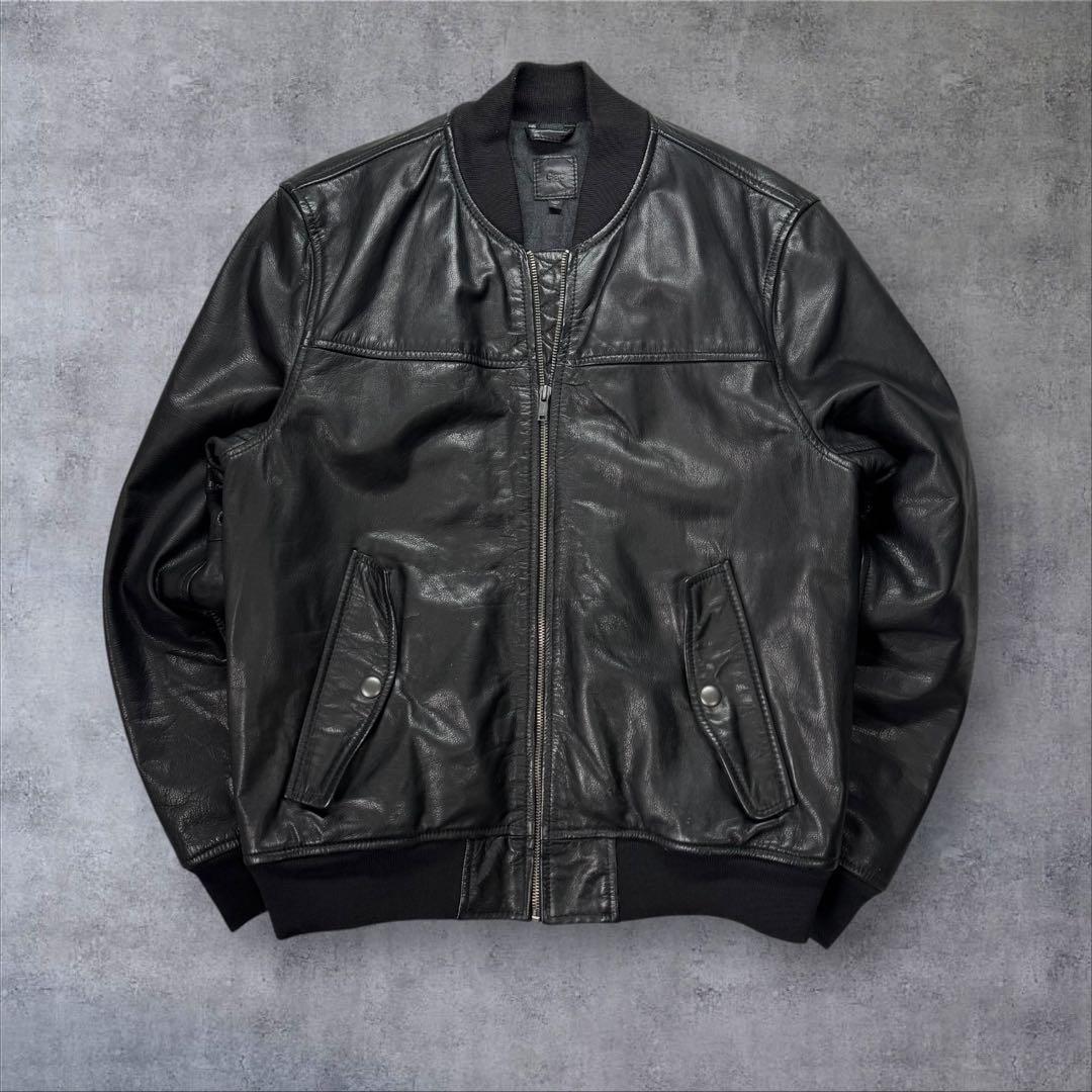 OLD GAP レザー MA-1 フライトジャケット オールドギャップ ブラック