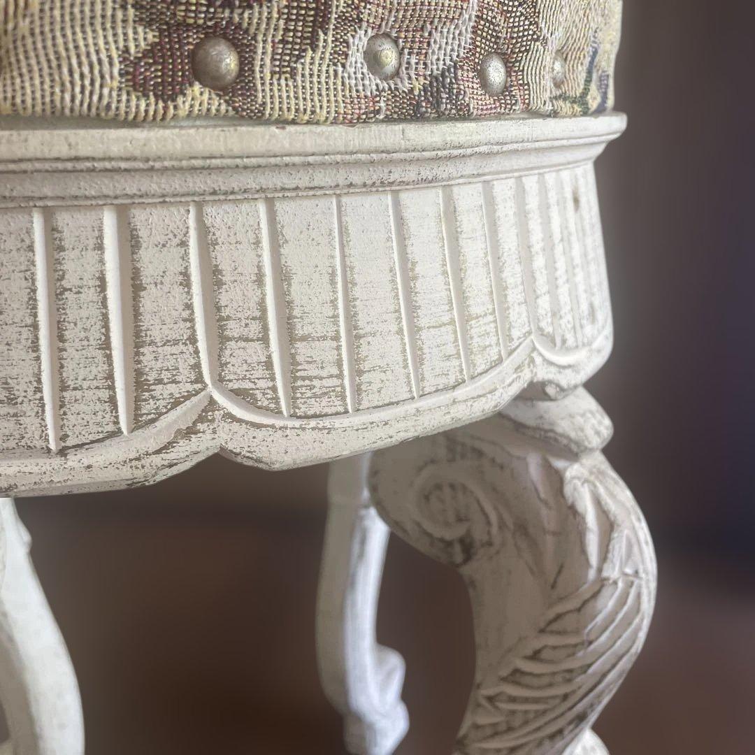 アンティーク風　スツール　ゴブラン織　輸入家具