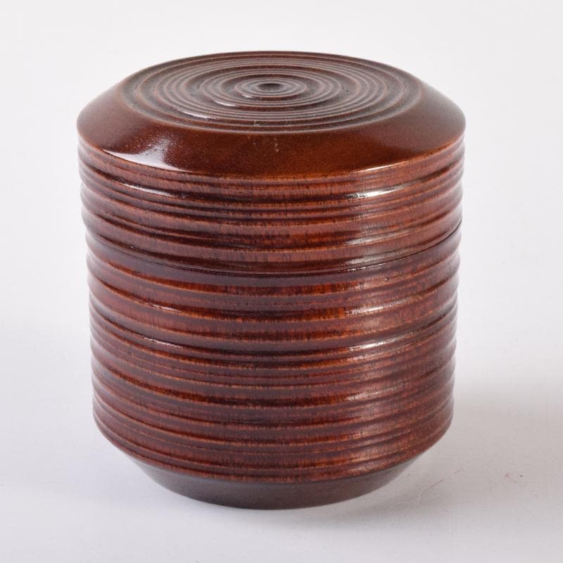 茶道具　漆塗　千筋　棗　時代箱付　V　7109