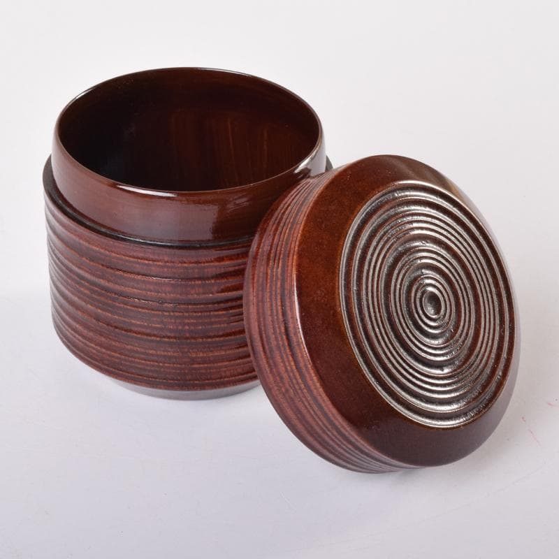 茶道具　漆塗　千筋　棗　時代箱付　V　7109