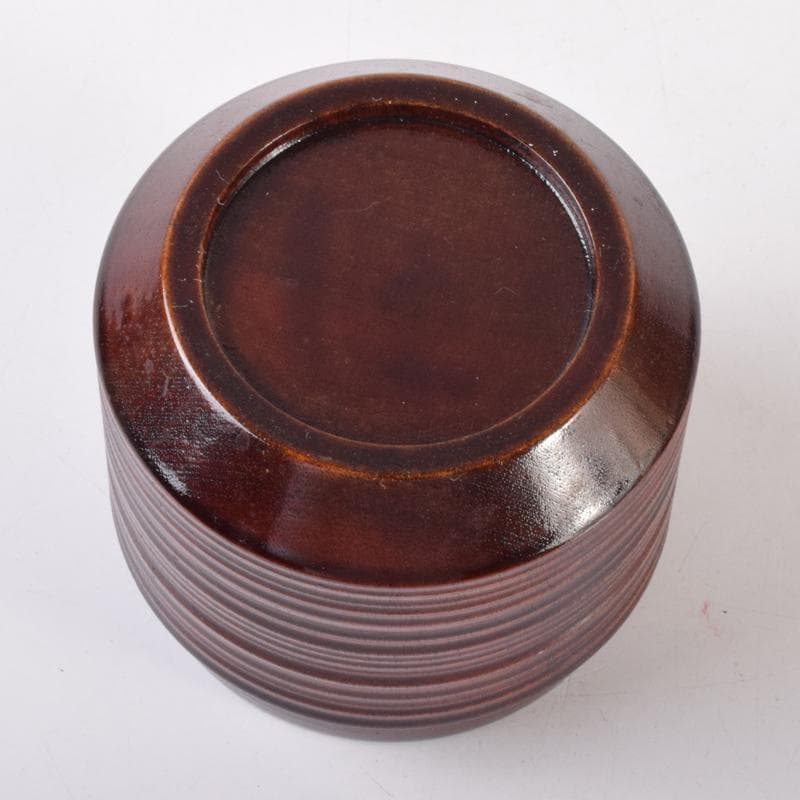 茶道具　漆塗　千筋　棗　時代箱付　V　7109