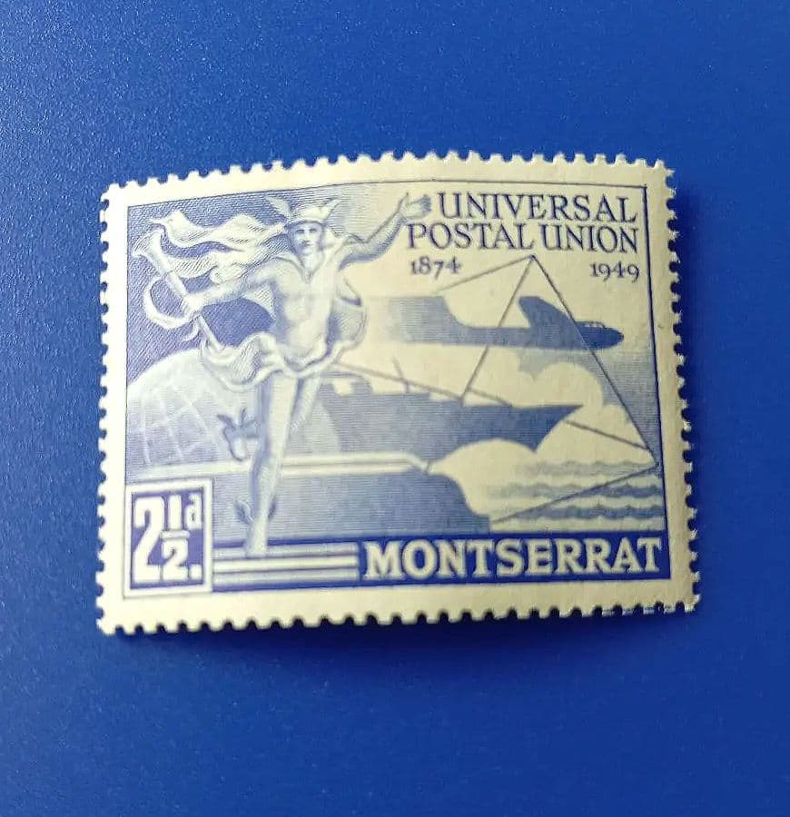 9448 外国切手 モントセラト 1949年 ユニバーサル郵便連合 ヘルメス神