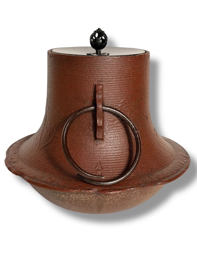 釜師 菊地政光 松地文糸目 富士釜 共箱付き 日本伝統工芸