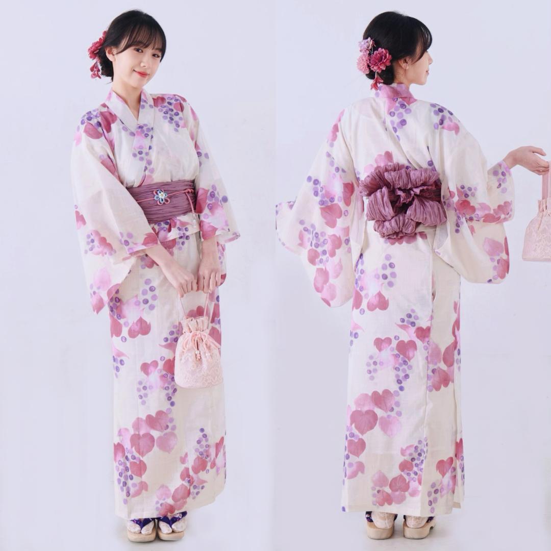 浴衣帯セット 二部式浴衣 浴衣ワンピ 3点セット セパレート浴衣 花見 D027