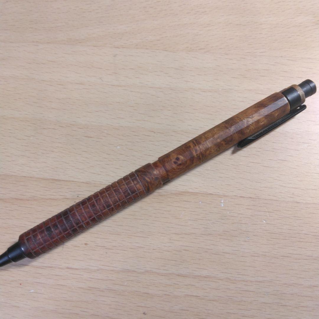 mr004）野原工芸スタビライズウッドシカモア杢ピンクシャープペンシル