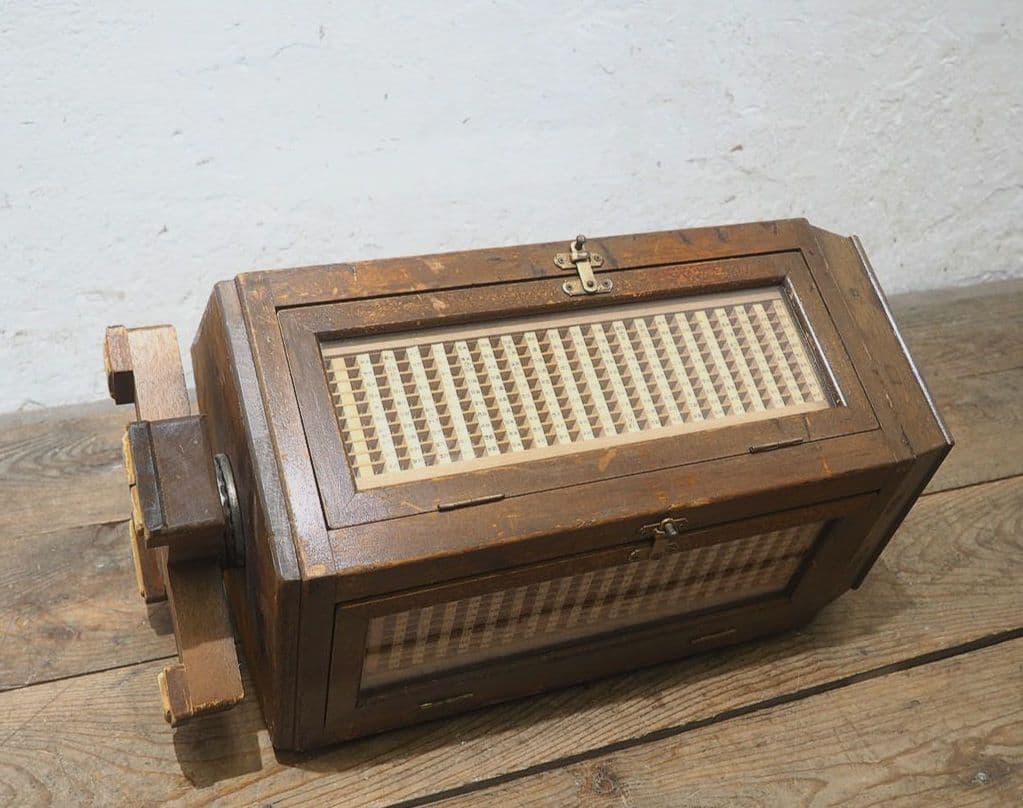 1336 回転式 レトロなハンコケース 判子 ガラスケース レトロ アンティーク