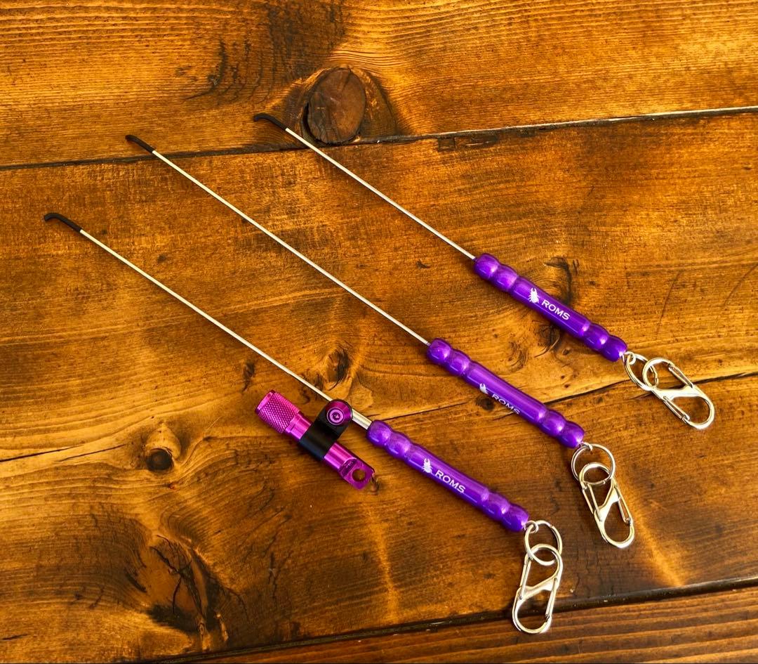 クワガタ採集セット パープル オリジナル掻き出し棒 デジタルノギス