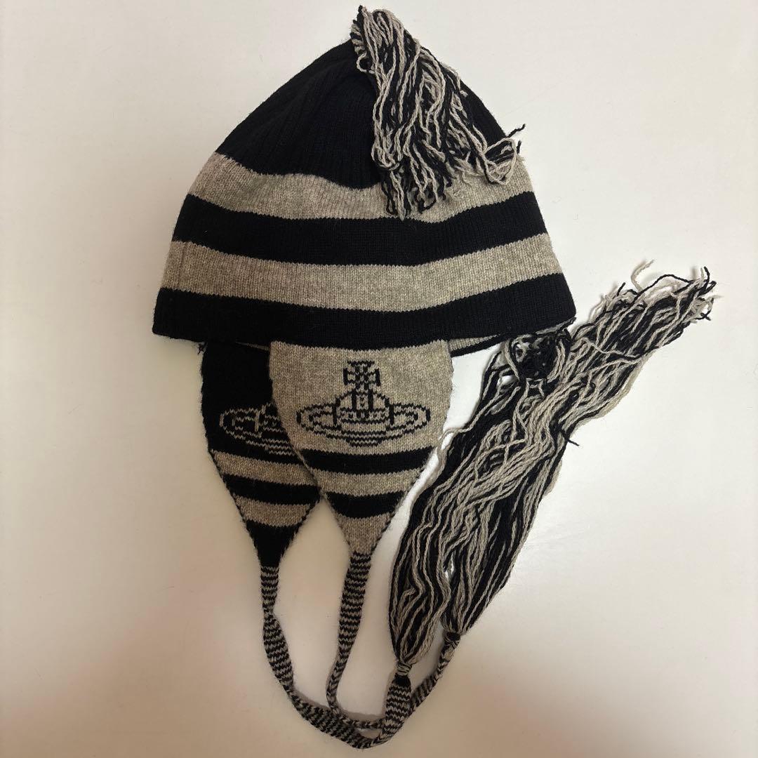vivienne westwood ニット帽 耳当て Vivienne Westwood 耳当て ニット帽 レア 廃盤 Vivienne Westwood 耳