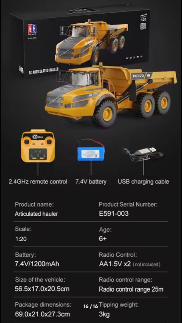 VOLVO A40G 無線リモコン ダンプトラック