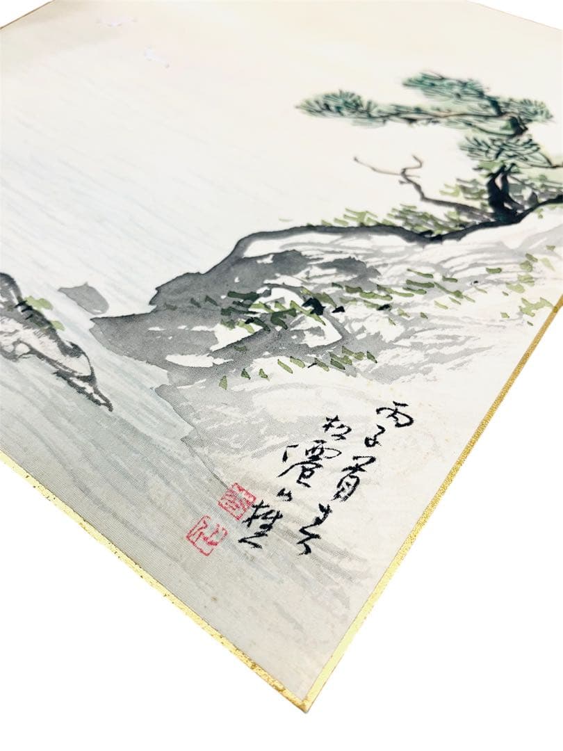 松僊 絹本色紙画 肉筆！ 真作！！