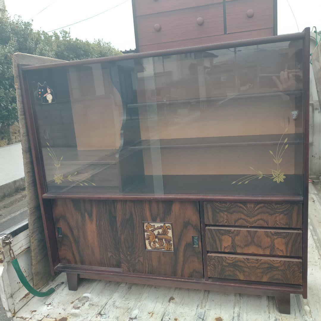 飾り棚 昭和 ヴィンテージ 人形ケース サイドボード キャビネット 昭和