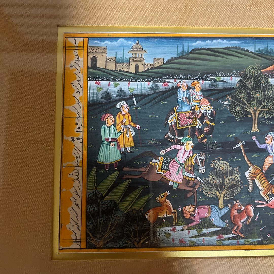 高級インド 2点セット ミニアチュール 細密画