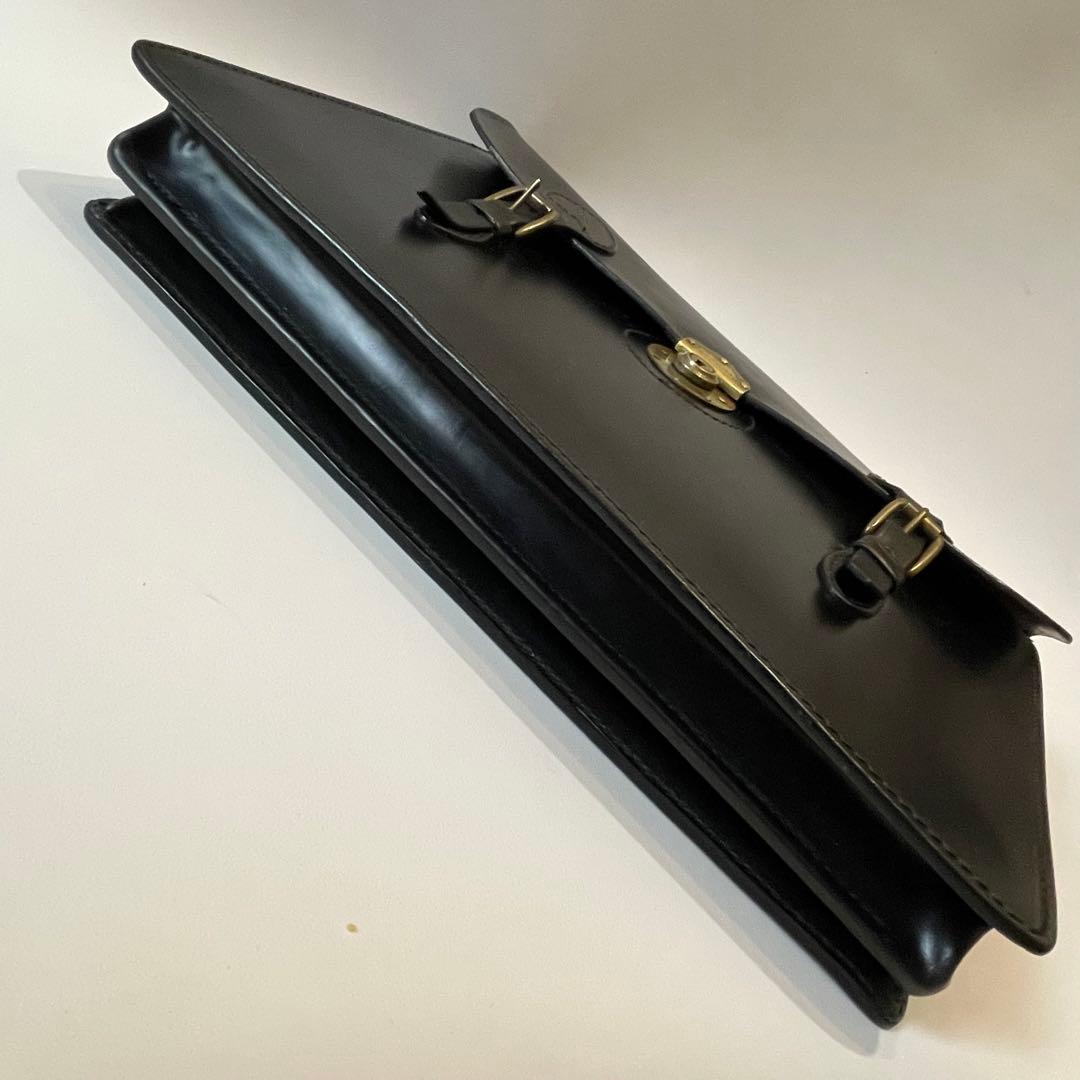 極美品✨グレンロイヤル ビジネスバッグ ブリーフケース ロック ゴールド 黒