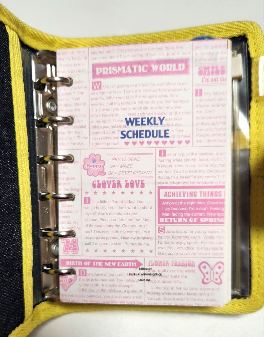 希少 平成レトロ　シール帳 手帳 バインダー デニム　ミラー付　CRUX　当時品