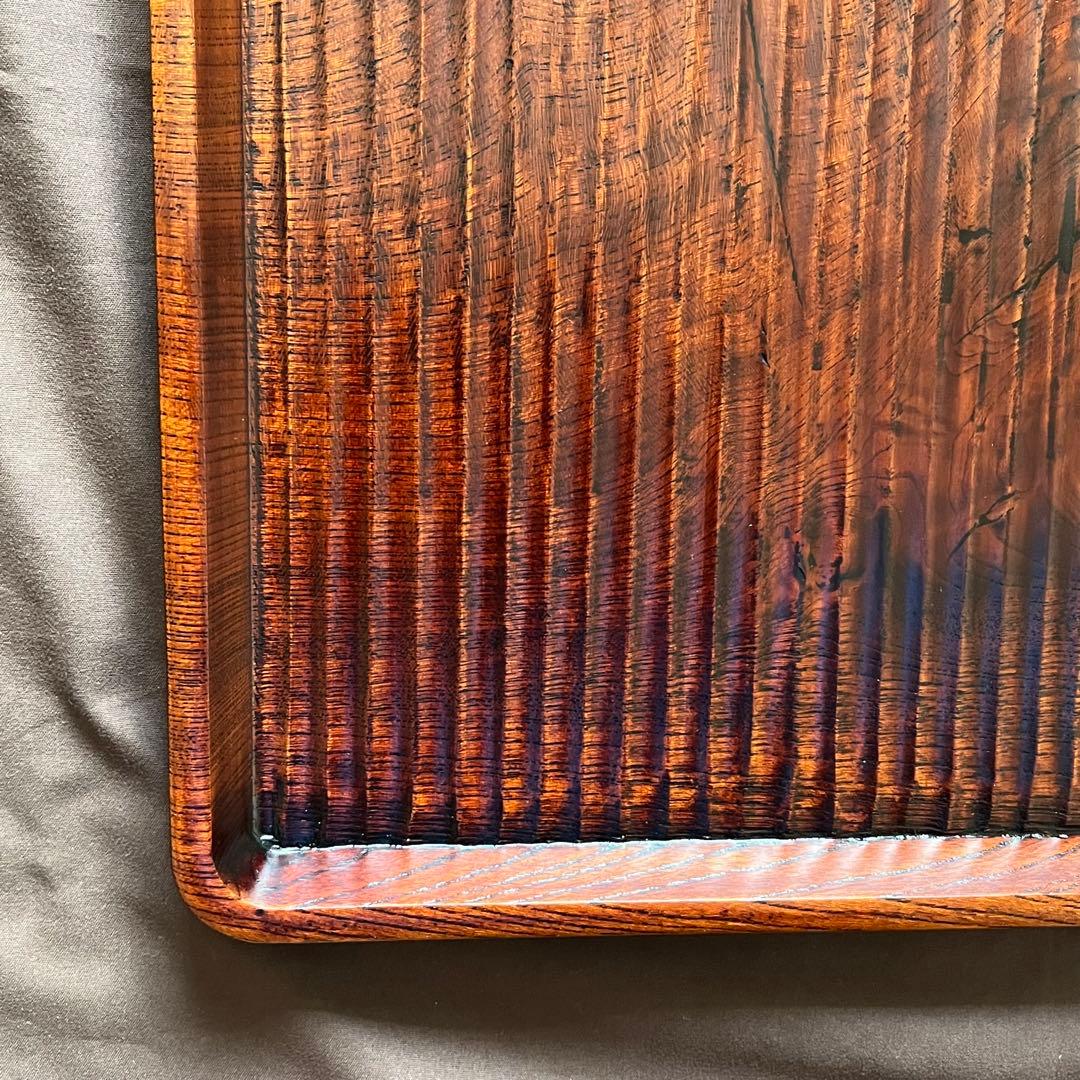 欅拭漆我谷盆　25cm×35.3cm×2.5cm 折敷　トレー　№9035