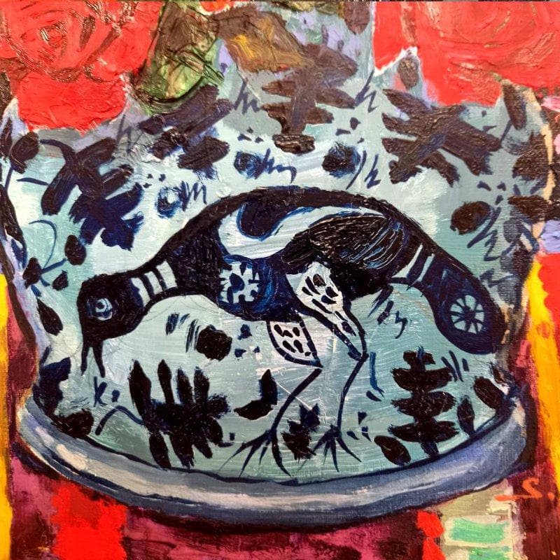 ☆ 真柄修一 ☆「 薔薇 」 油絵　F６号　 新品額！