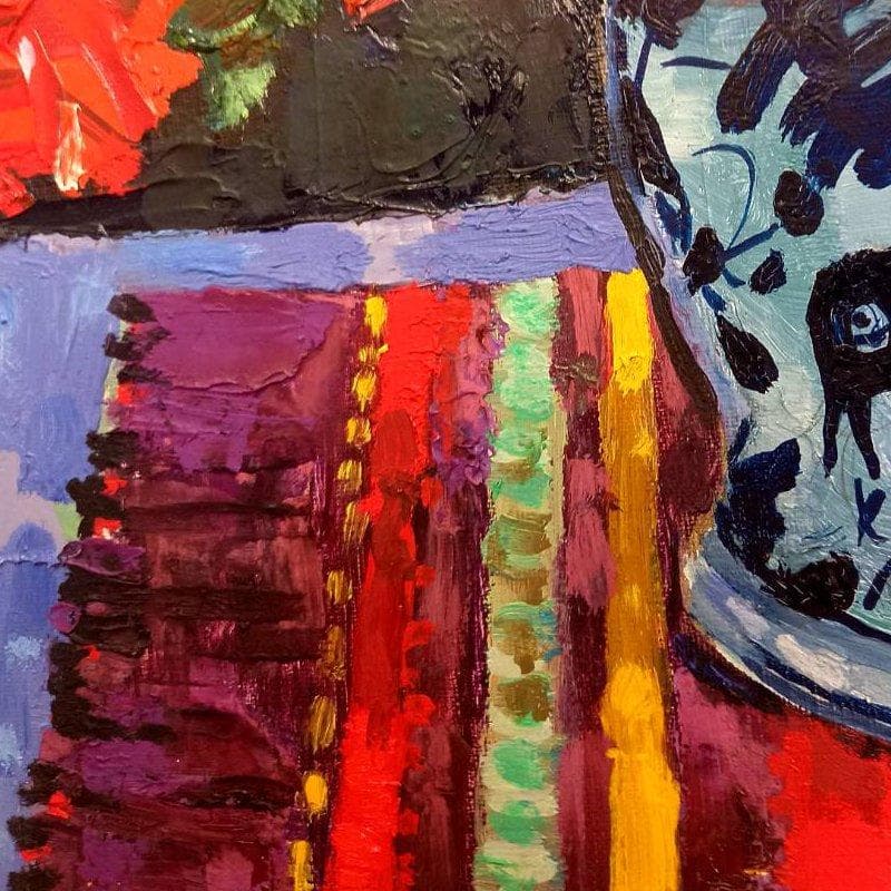 ☆ 真柄修一 ☆「 薔薇 」 油絵　F６号　 新品額！