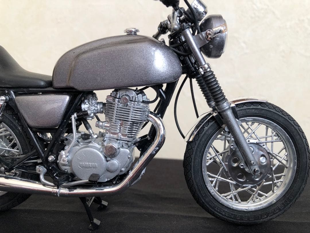 ヤマハSR400・特攻の拓-龍神 天羽時貞仕様プラモ完成品/ケース付き値引き可