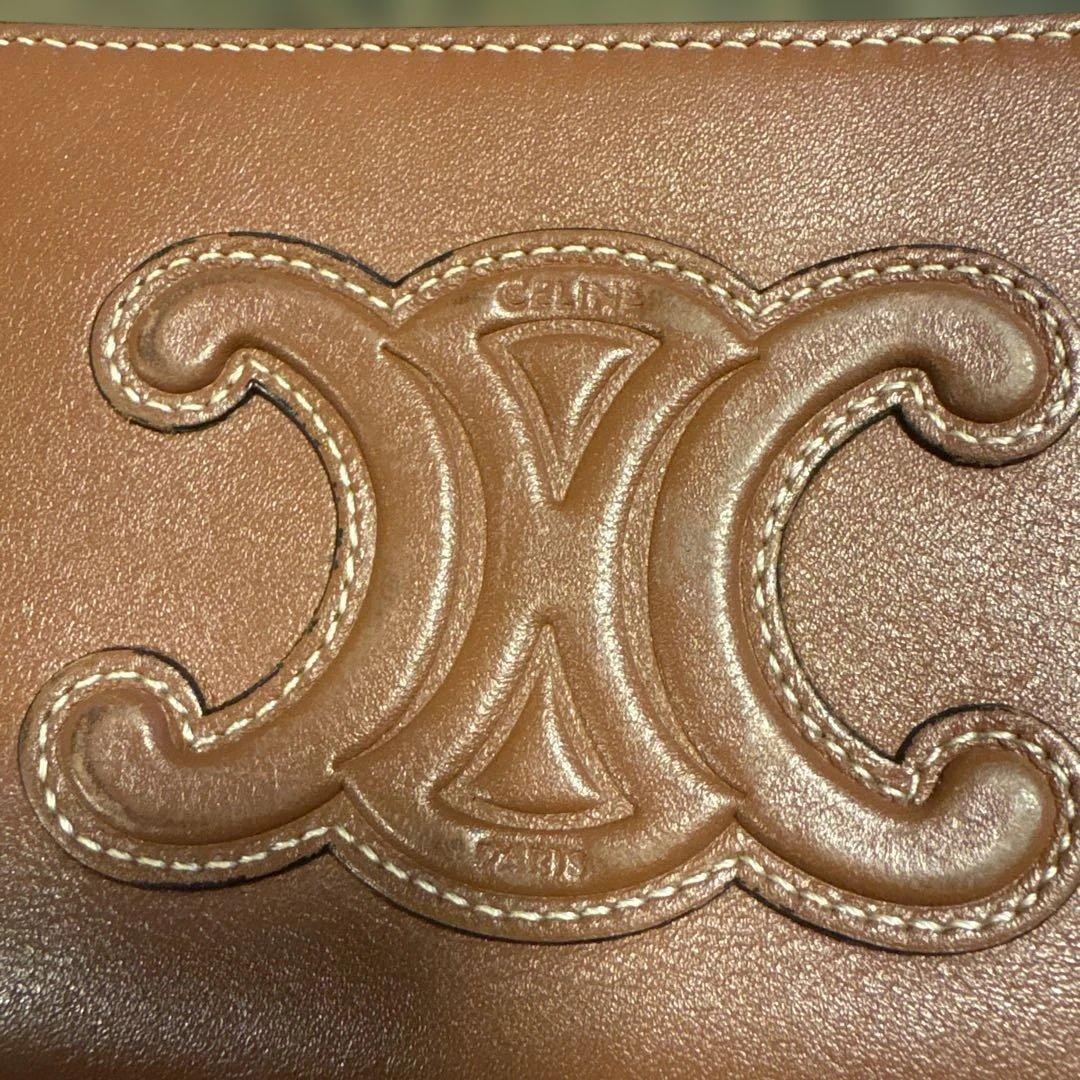 [CELINE]セリーヌケース トリオンフ　キーリング付きレザー