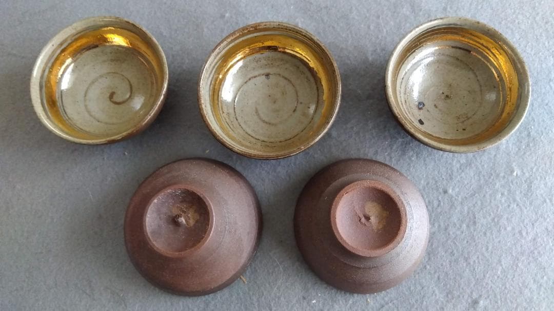 越前焼名工 桝田屋光生 ぐい飲み金盃五客セット