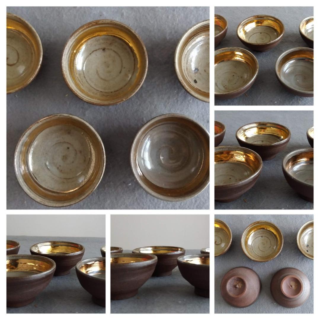 越前焼名工 桝田屋光生 ぐい飲み金盃五客セット