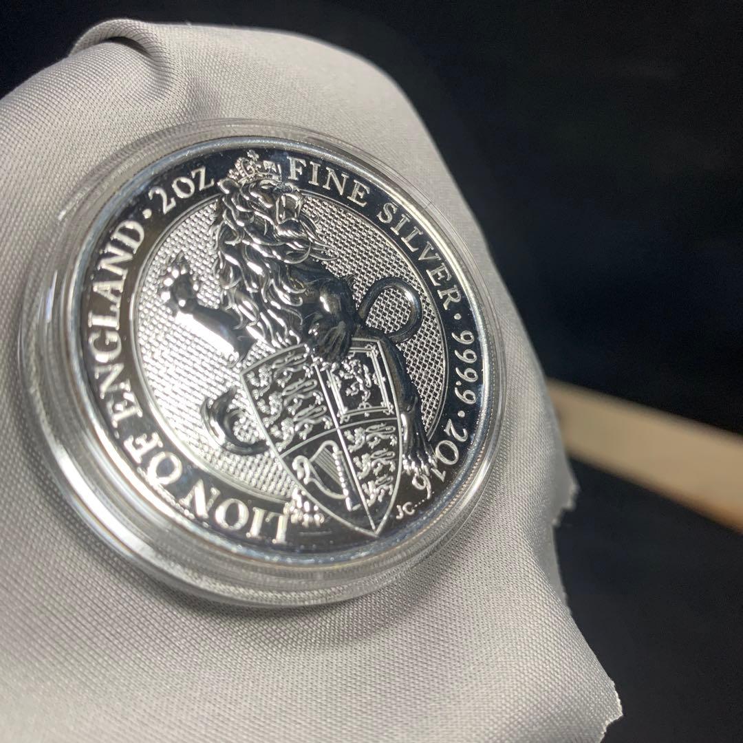 その3 純銀貨 2オンス クイーンズビースト 2016 ライオン