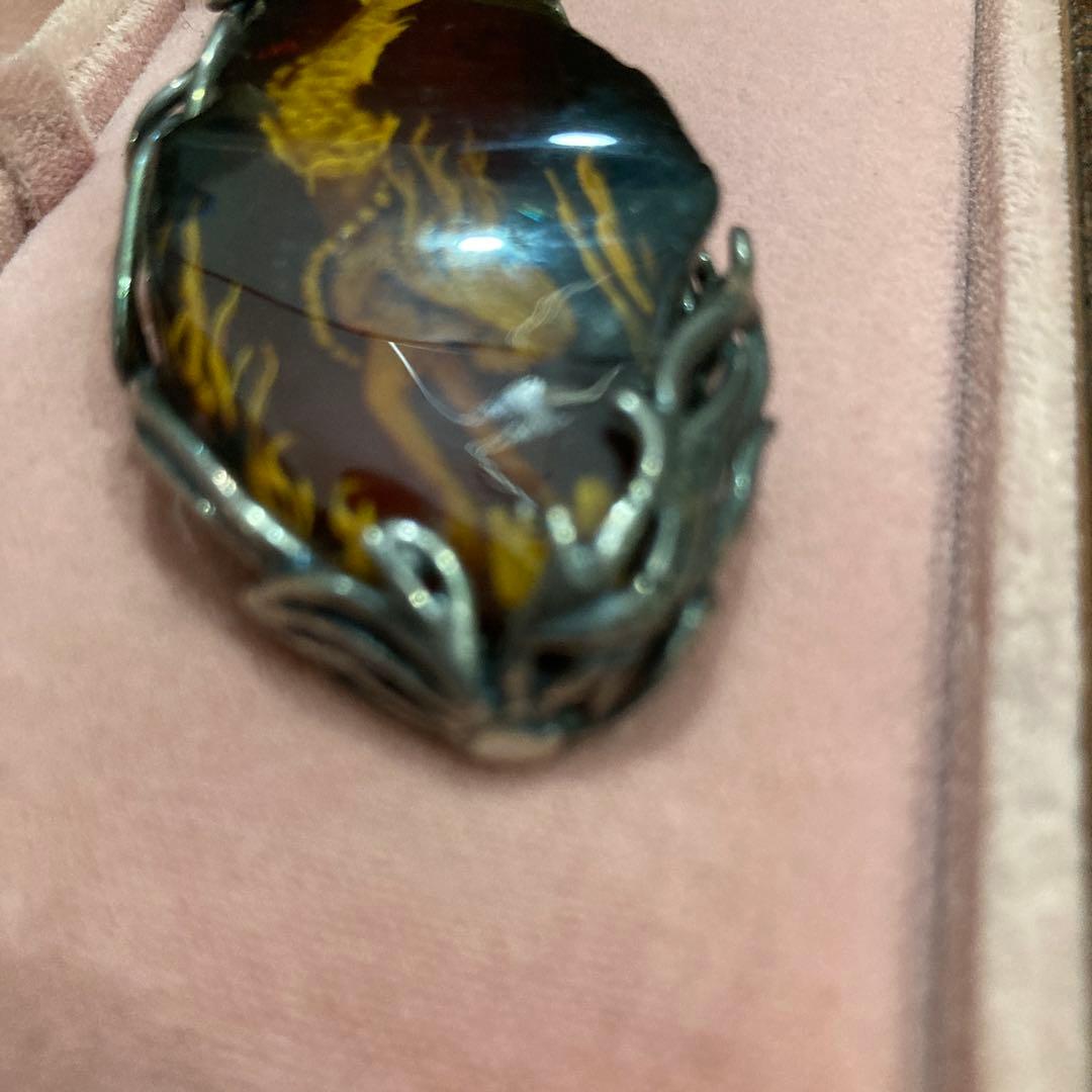 琥珀 インタリオ ペンダントトップ マーメイド