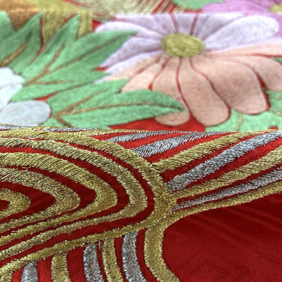 ◎mk-1448 引き振袖 お引きずり 婚礼衣装 金糸 銀糸 8-6