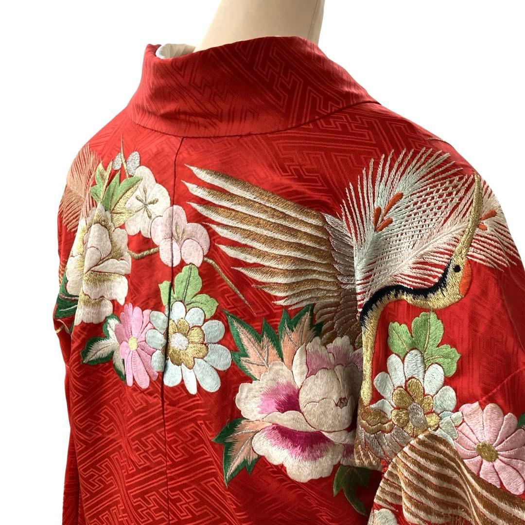 ◎mk-1448 引き振袖 お引きずり 婚礼衣装 金糸 銀糸 8-6