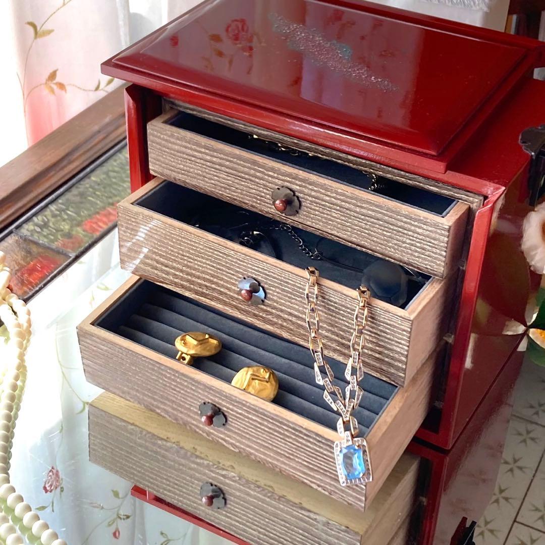 2192様感謝‼️JAPAN輪島塗愛蔵品螺鈿蒔絵「銀河-紅」宝石箱