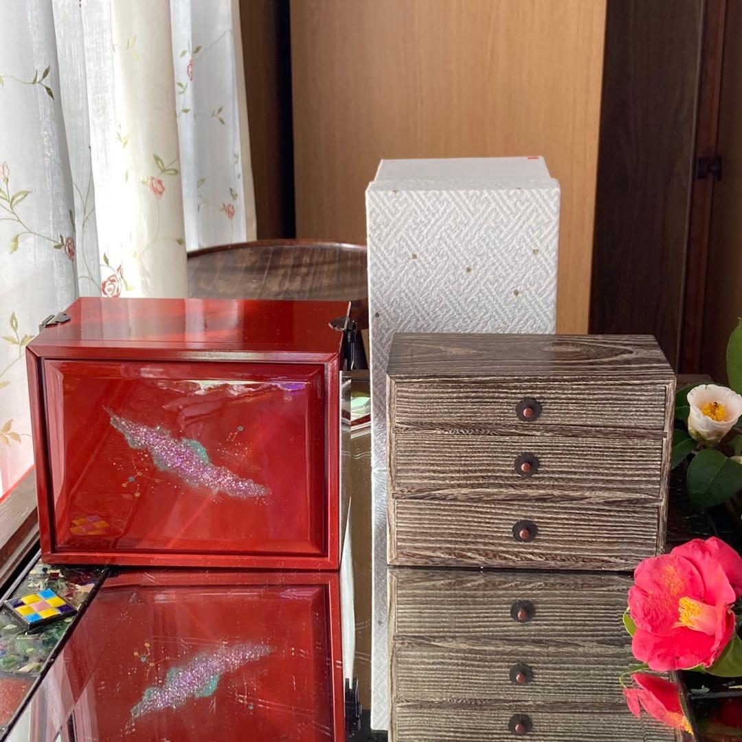 2192様感謝‼️JAPAN輪島塗愛蔵品螺鈿蒔絵「銀河-紅」宝石箱