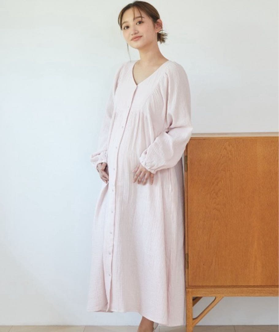 ジェラートピケ　マタニティガーゼワンピース　gelato pique 授乳服