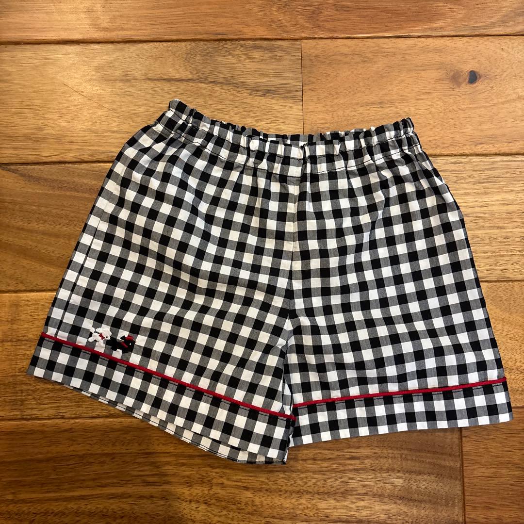 美品ファミリアTシャツショートパンツテリアギンガムチェック90