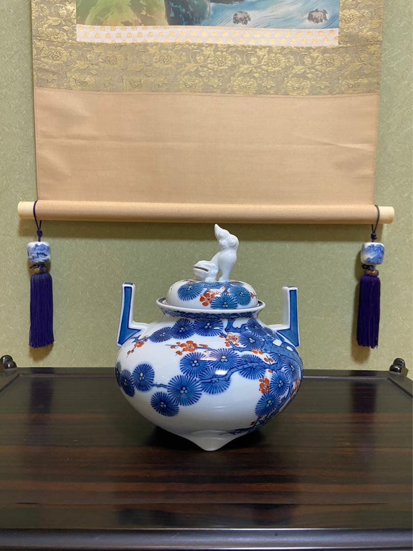 【有田鍋島焼 秀山作】香炉 アンティーク 新品未使用品