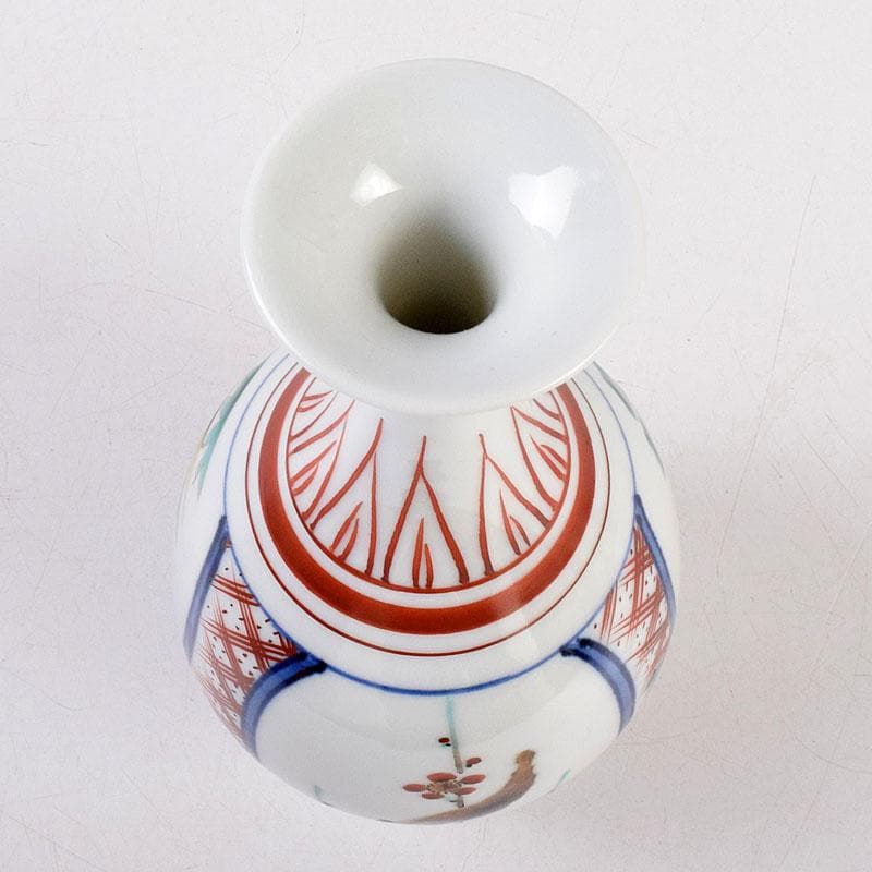 九谷焼 松本佐吉作 色絵松竹梅文 花瓶 共箱 Z 8576 - メルカリ