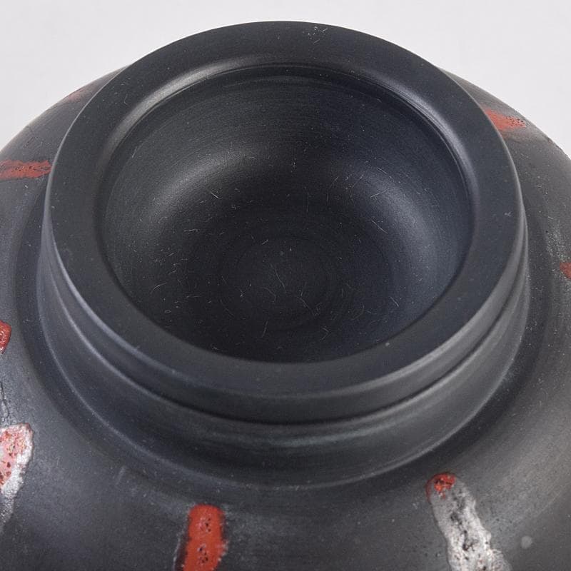 茶道具　常滑焼　小西洋平作　窯変火襷　茶壷　共布共箱　M　R8873