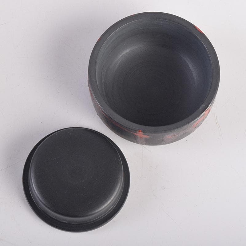 茶道具　常滑焼　小西洋平作　窯変火襷　茶壷　共布共箱　M　R8873