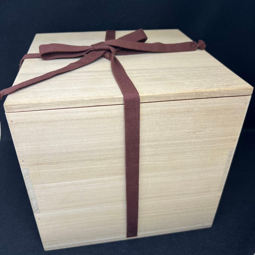 中国清時代 新渡青花雲龍図 水指 木箱付直径20㎝