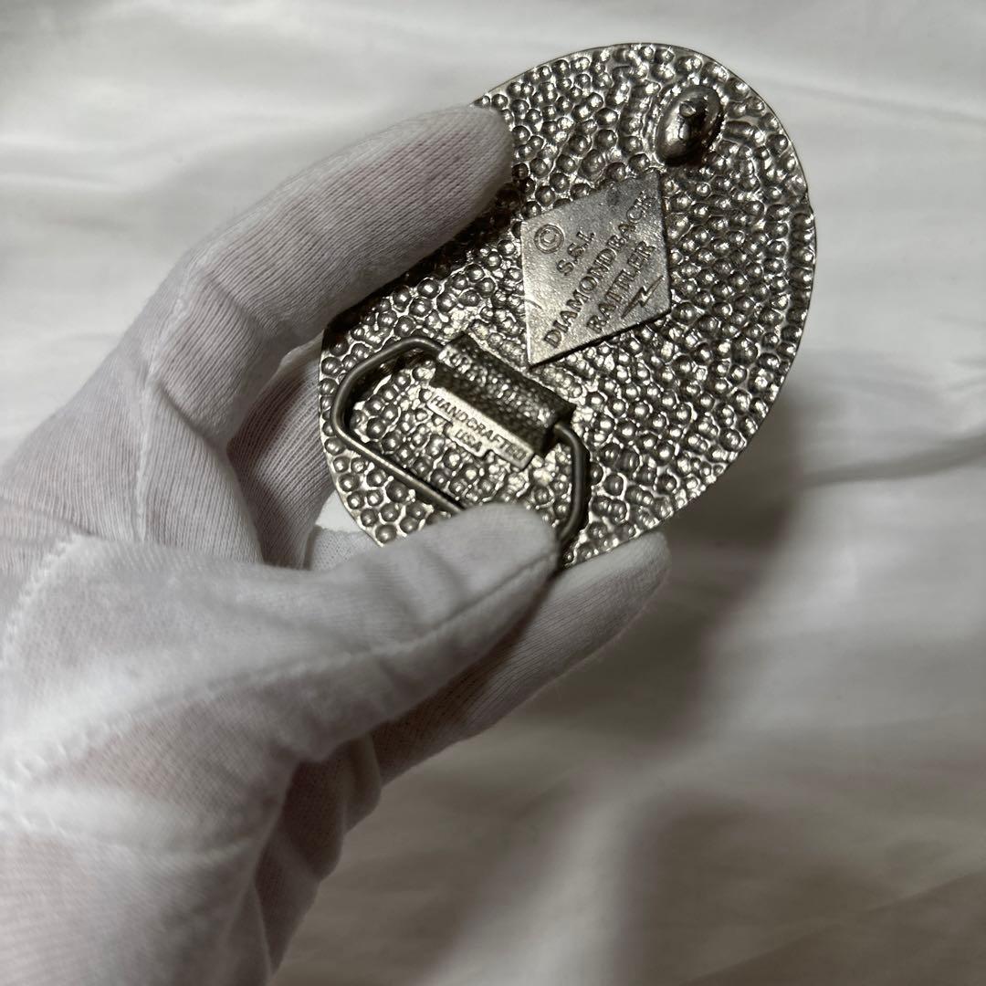 希少 ダイアモンドバックレザー S.S.I ハンドメイドUSA製 バックル